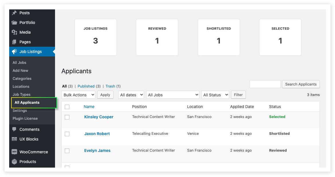 How to Manage Job Applications in Job Board? - Themehigh Documents
