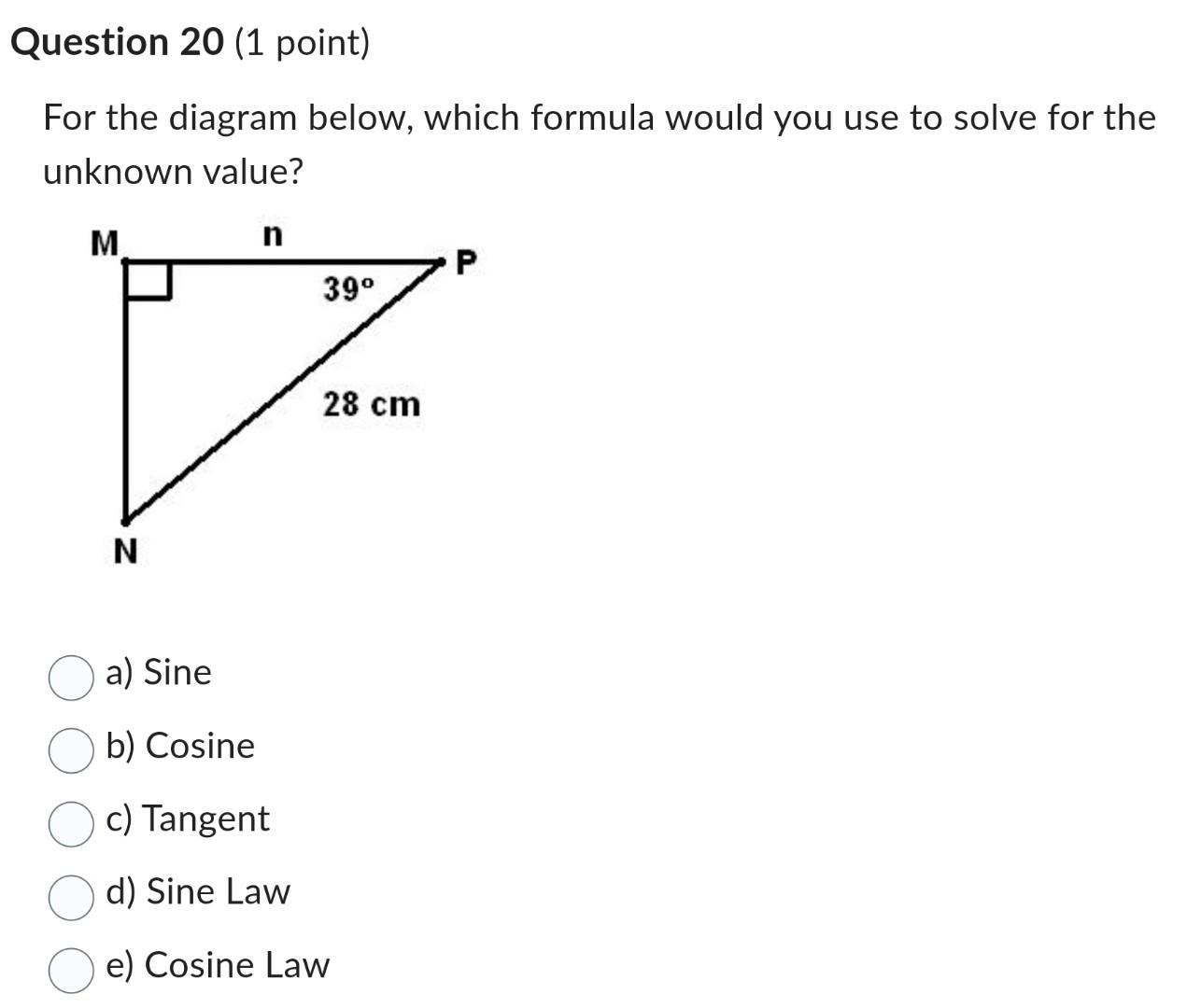 Solved For the diagram below, which formula would you use to | Chegg.com